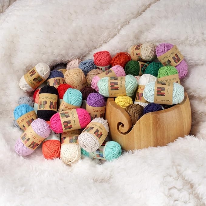JubileeYarn Cotton Select Bonbon Yarn - 10g/Skein Sport Cotton - Assortment D - 10 Skeins