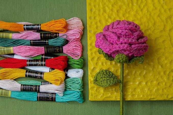 Pack of 50 Popular Colours Premium Embroidery Thread | 100% Egyptian Cotton Premium Skeins | Cross Stitch Embroidery Floss | Oeko TEX Certified| (12, Blush Garden)