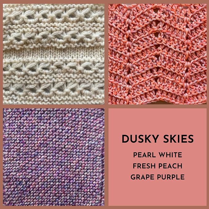 Cotton to The Core Worsted Weight Yarn for Crocheting, 3-Pack (654Yds / 300G), Free Patterns, Beginners Friendly - Soft Cotton Yarn for Knitting - #4 Medium Worsted Weight - Dusky Skies
