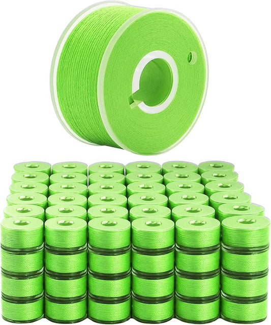 Mandala Crafts 144 Lime Green SA156 Prewound Bobbins for Singer Sewing Machine -15J SA156 Prefilled Bobbin Thread for Brother Sewing Machine and Embroidery