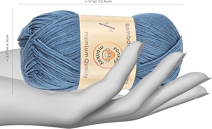 10-Pack of Yonkey Monkey 500 Grams Yarn - 70% Rayon derived from Bamboo, 30% Cotton - Imported - Cowboy Blue 9030