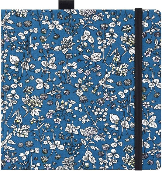 Mifuner Square 8.2x 8.2 165gsm Colored pencil paint Journal Hardbound 128pgs（64 Sheets Front Back Cold Pressed） Travel for Colored Pencil Sketch Doodles Handmade Cloth Cover Notebook White Flower
