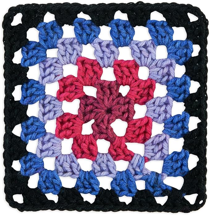 Red Heart All in One Granny Square Black -Hyper Violet Yarn - 3 Pack of 250g/8.8oz - 100% Acrylic - #4 Worsted (Medium) - 381m/417Yards - for Knitting, Crochet and Amigurumi