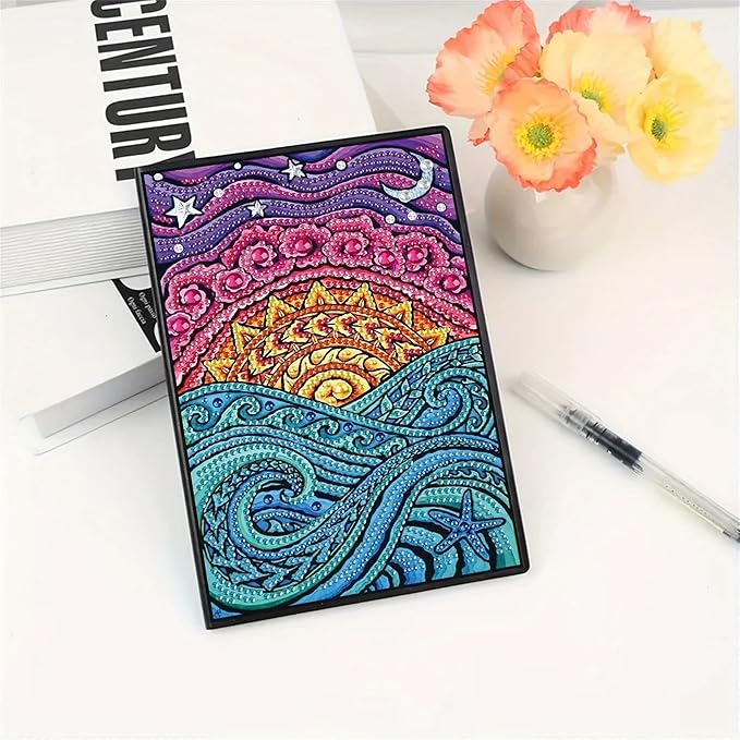Mandala Diamonds Painting Notebook for Adults, A5 Diamond Art Journal and DIY Sketchbook, Diamond Art Kit Supplies,Gift for Beginners, Craft Lovers, Artists. (Mandala)