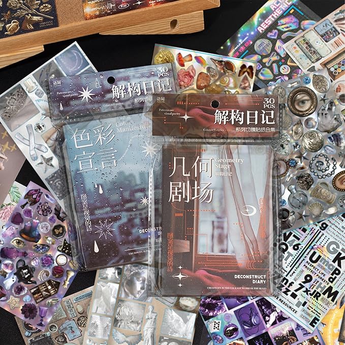 1600+ Pcs Vintage Sticker Books for Scrapbook Supplies & Junk Journal Supplies - Retro Y2K Stickers (Glossy/Matte/Textured) | Ephemera, Journal Supplies, Craft Embellishments