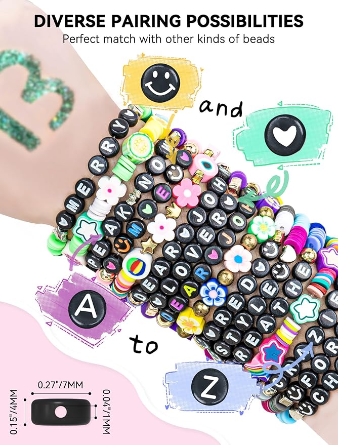 ARTDOT 1400 Pieces Letter Beads for Friendship Bracelets Making Kit, 28 Styles Assortment Jewelry Making Supplies Alphabet Beads Set with Cases Preppy Crafts Gifts