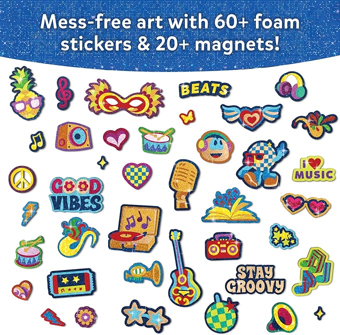 Skillmatics Foil Fun - Good Vibes, 20+ DIY Foil Art Magnets, Mess-Free Craft Kit, 60+ Foam Stickers, Creative Activity for Kids, Tweens, Teens (Ages 7-13), Adults, Gifts, Travel, Party Favor