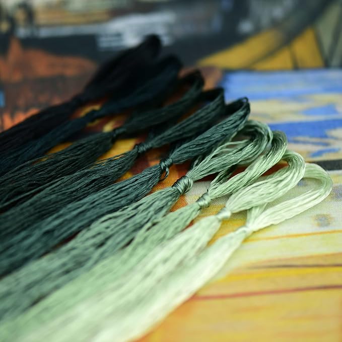 Natural 100% Silk Thread, Handmade Embroidery Thread Silk Floss 9 Colors 110m Each (43)