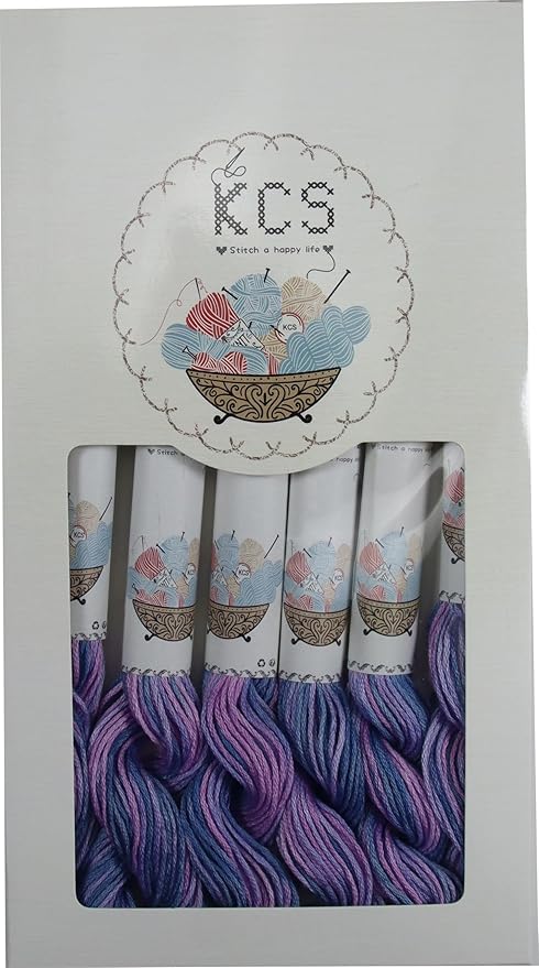 KCS Big skeins of 25 Meters Size 25 Color Variegated Cross Stitch Stranded Threads,6 skeins,4215