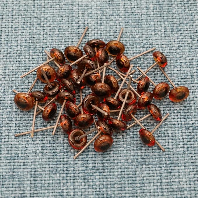 140Pcs Needle Felting Eyes 6-10mm mini Glass Amber with Black Eyes Kits for Teddy Puppets Dolls Wool Felting Crafts