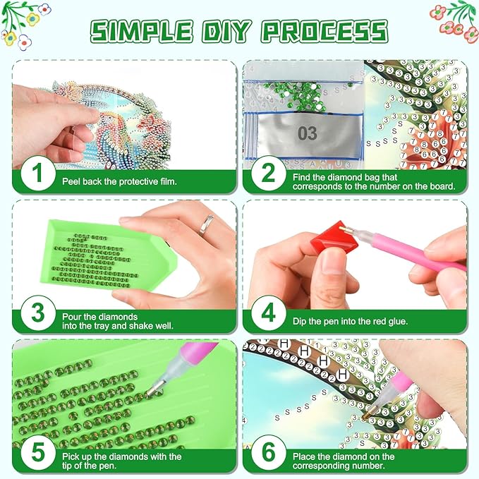 KEYIFA Parrot Diamond Painting Kit, DIY Beach Diamond Art for Adults, Diamonds Pendant Special Shaped Rhinestone Window Hanging Ornaments Home Garden Wall Door Decoration, 20cm Width