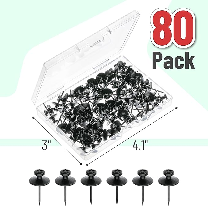 Mr. Pen- Double Headed Picture Hanging Nails, 80 Pack, Black, Picture Nails, Tacks for Wall Hangings, Wall Pins for Hanging, Wall Nails for Hanging, Thumb Tacks for Wall Hanging, Picture Hangers