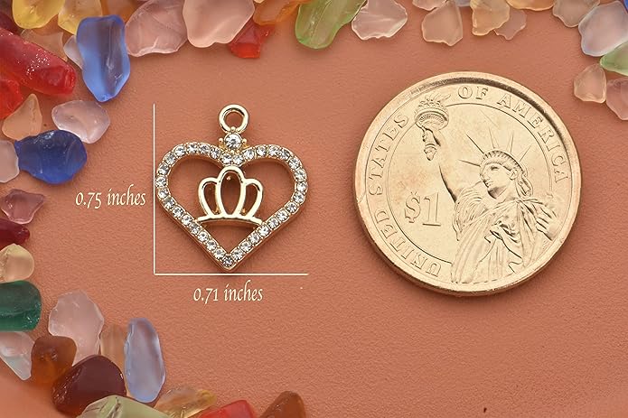 Pack of 20 Rhinestone Charms Gold Plated Pendants Pave Crystal Accessories for Necklace Bracelet Jewelry Making DIY Crafting