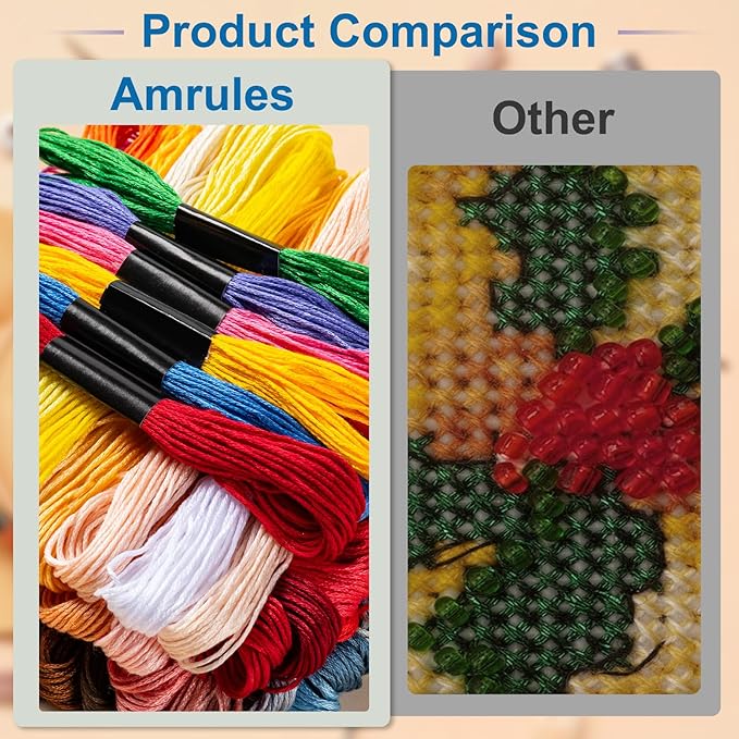 Friendship Bracelet String, 84 Skeins Cross Stitch Thread, 344.5 Inch Cotton Embroidery Floss, Hand Embroidery Thread Tools are Ideal for DIY Sewing and Embroidery Crafts Making