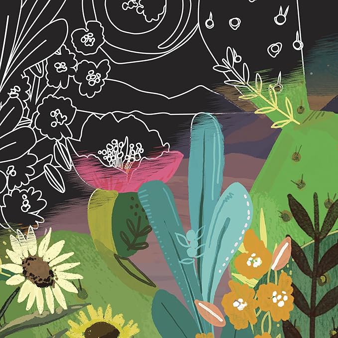 Brea Reese: Scratch Art Paper Pad - Arches & Canyons - 14 Sheets, 7 Guided Art Designs, Metallic Accents, Stylus & Brush, 6x8 Pages, DIY Adult Craft