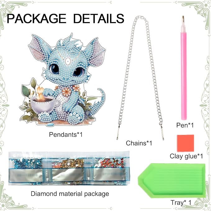 AiYuanzsh Blue Dragon Diamond Art Hanging Pendant Kit, 5D DIY Acrylic Diamond Painting Ornament with Special Shaped Rhinestones, Fantasy Wall or Window Decoration, Unique Handmade Gift for Adults