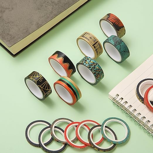 Mr. Pen- Washi Tape Set, 21 Rolls, Ethnic Elegance Design, Decorative With Measure Tape, Scrapbook Washi for Journaling, Craft
