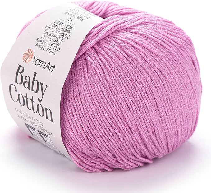 YarnArt Baby Cotton Yarn 50% Cotton 50% Acrylic 1.76 Oz 180.44 Yds (1, 415)