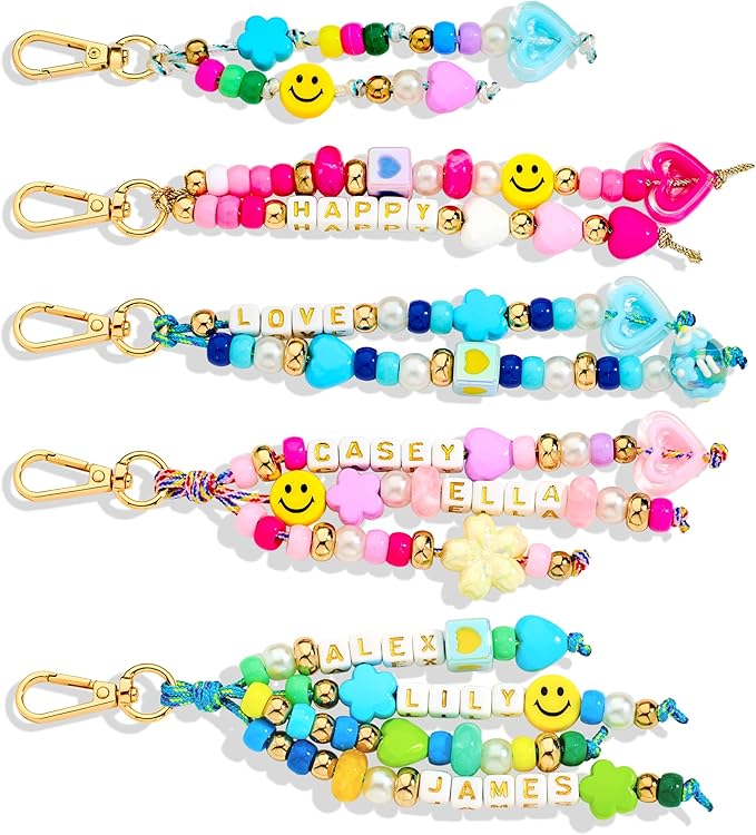 RepaTime DIY Bag Charm Bead Kit 丨Keychain Making Kit 丨Jewelry Making Kit丨Great for a Girls Christmas Gift,Party,Family Activity丨Key Chain Charm丨Supplies Crafts for All Ages