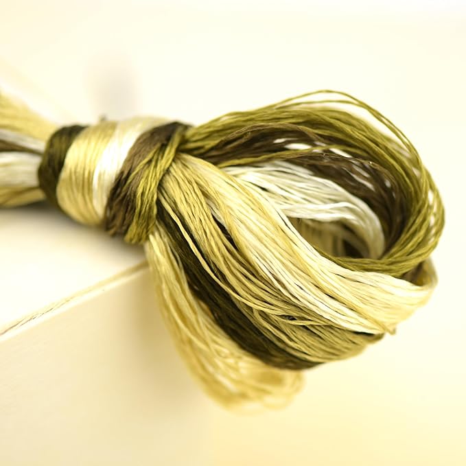 Natural 100% Silk Thread, Handmade Embroidery Thread Silk Floss 7 Colors 110m Each (18)