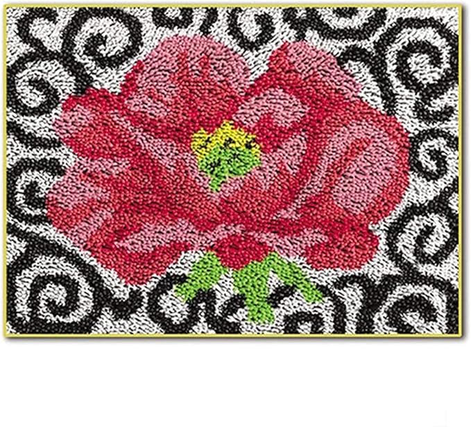 MIAOLLUN Latch Hook Kits, DIY Latch Hook Kit Rug Making Crafts for Adults Beginners with Printed Canvas Pattern 20.4"X 15"(52X38cm)