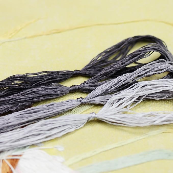 4 Skeins Mulberry Silk Floss Embroidery Thread Floss-Cross Stitch Threads China Silk Woven Jewelry Threads DIY Sewing Kits (09)
