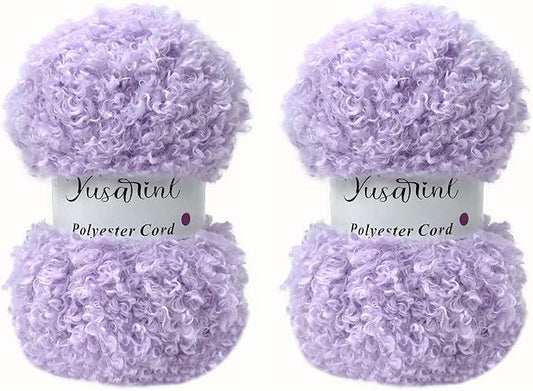 (32 Colors Available) Yusarinl 2 Skeins Teddy Bear Yarn,Fuzzy Yarn for Crochet Polyester Plush Fur for Crafts Fluffy Fuzzy for Knitting(6.7 oz, 80 yds)-Cold Purple