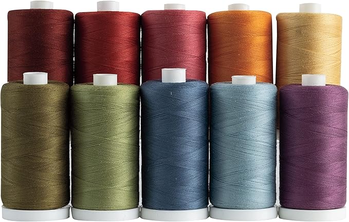connecting threads 100% cotton thread sets - 1200 yard spools (set of 10 - country garden)