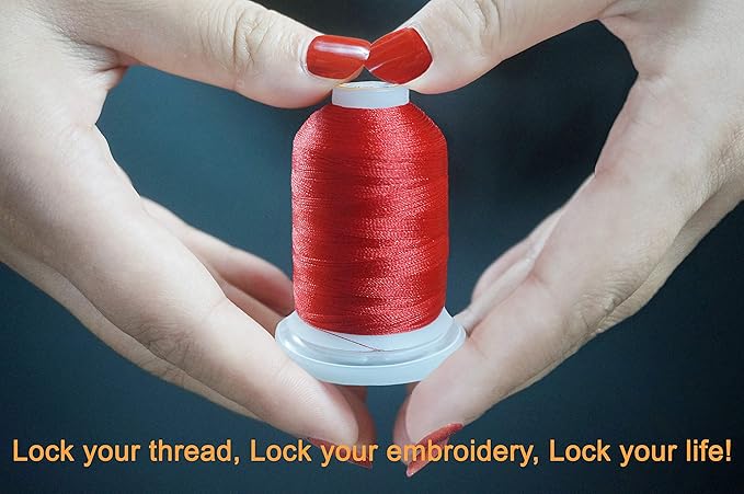 New brothread 64 Spools 1000M (1100Y) Polyester Embroidery Machine Thread Kit for Professional Embroiderer and Beginner Each Spool with Locking Base Resists Thread Tangling
