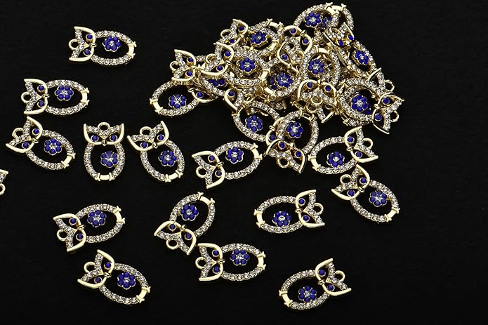 Pack of 20 Rhinestone Charms Gold Plated Pendants Pave Crystal Accessories for Necklace Bracelet Jewelry Making DIY Crafting