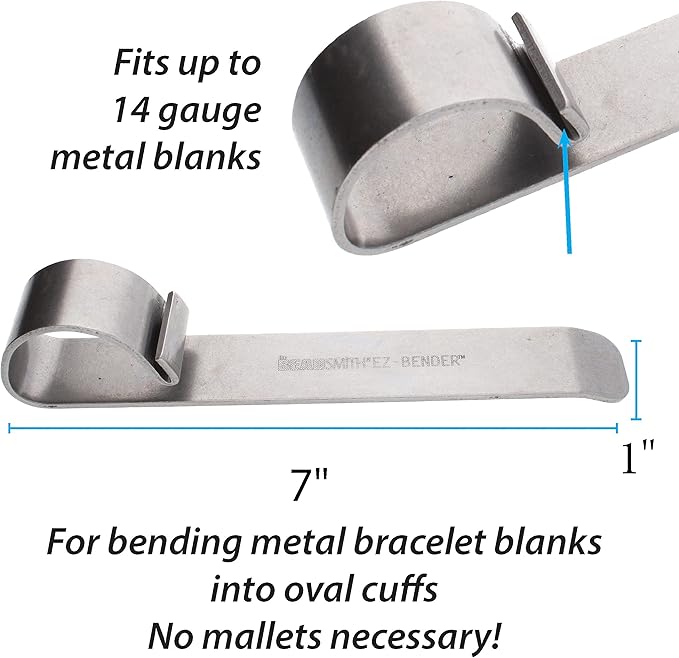 The Beadsmith EZ Bender - Metal Elements - Made of Hardened Steel - 7 x 1 x 1.25 inches - Tool for Making Cuff Bracelets - Create Perfectly Curved Bracelets Without a Mallet