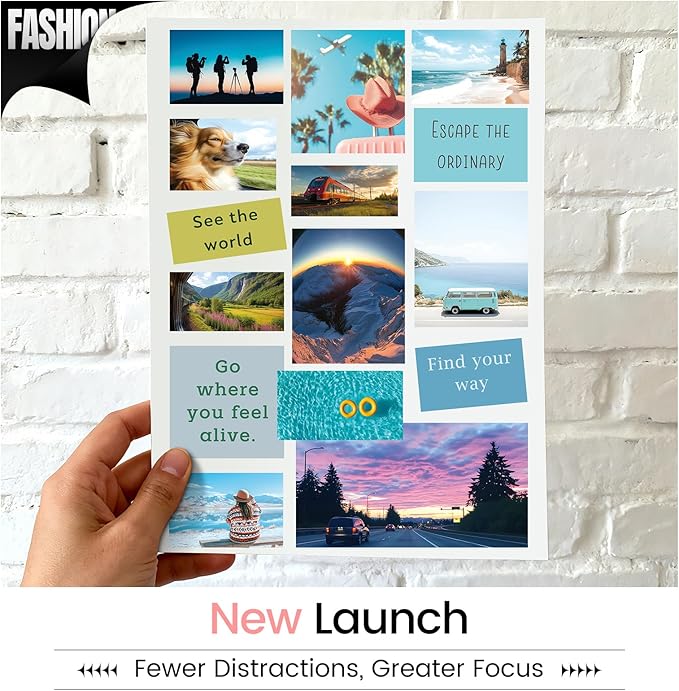 Sawnfay Vision Board Book - 2026 Vision Board Sticker Book, with Motivational Images & Quotes, Vision Board Kit & Supplies for Women, Travel