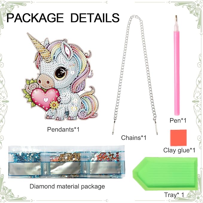 AiYuanzsh DIY Unicorn Diamond Art Hanging Kit, Special Shaped Rhinestone Diamond Painting Acrylic Suncatcher Window Pendant for Valentine Home Wall Decor