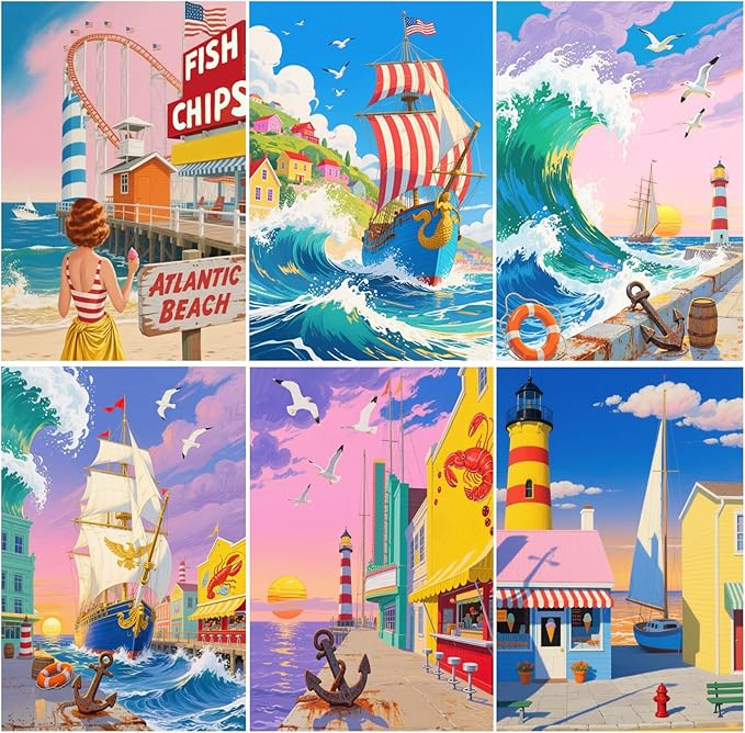 DOTZSO Diamond Art Kits for Adults, 5D Sailing Boat Diamond Painting Kits for Adults,DIY Full Drill Diamond Art Painting Kits Gem Art and Crafts 11.8x15.7 (Inches)