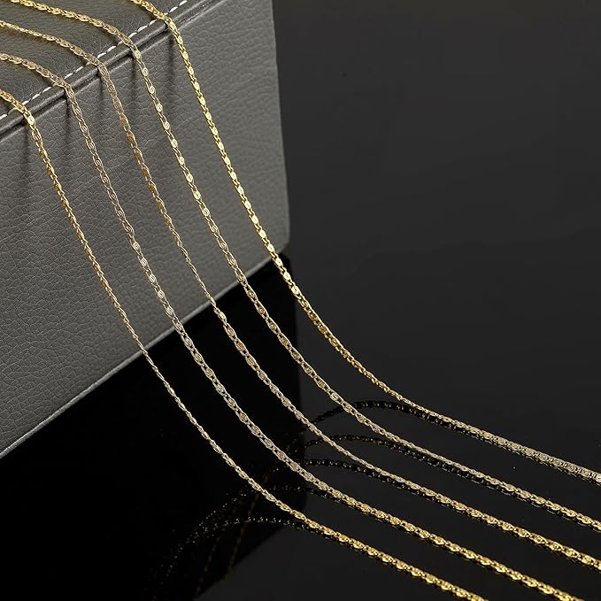 10 Meters Jewelry Chain for Jewelry Making, 18K Gold Plated Chain Necklace for Women Light Gold Chain Roll with 20pcs Lobster Clasps + 50pcs Jump Rings