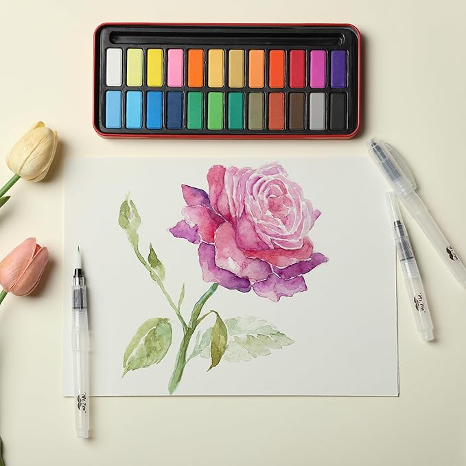 Mr. Pen- Watercolor Brush Pens, 9 pcs, Watercolor Brushes Set, Water Brush Pen, Water Color Pens, Refillable Brush Pen