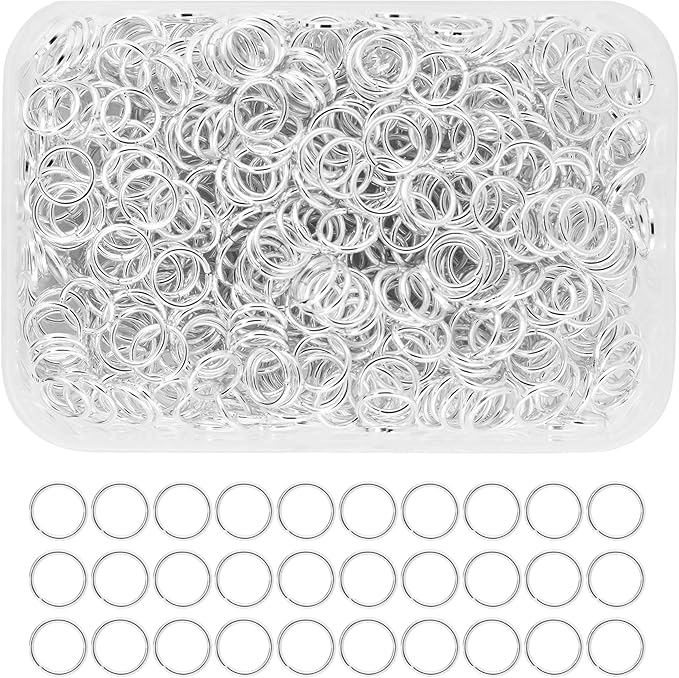 Mandala Crafts Assorted Silver Color Jump Rings Jewelry Findings Metal O Rings for Jewelry Making Supplies - 400 9mm Small Open Jump Rings Kit for Necklace Earring