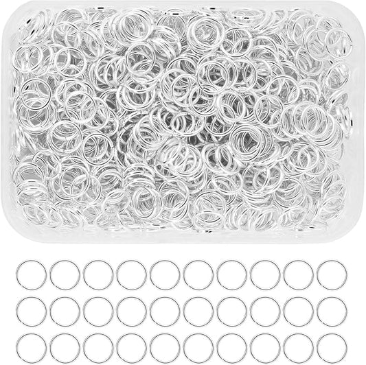Mandala Crafts Assorted Silver Color Jump Rings Jewelry Findings Metal O Rings for Jewelry Making Supplies - 1000 7mm Small Open Jump Rings Kit for Necklace Earring