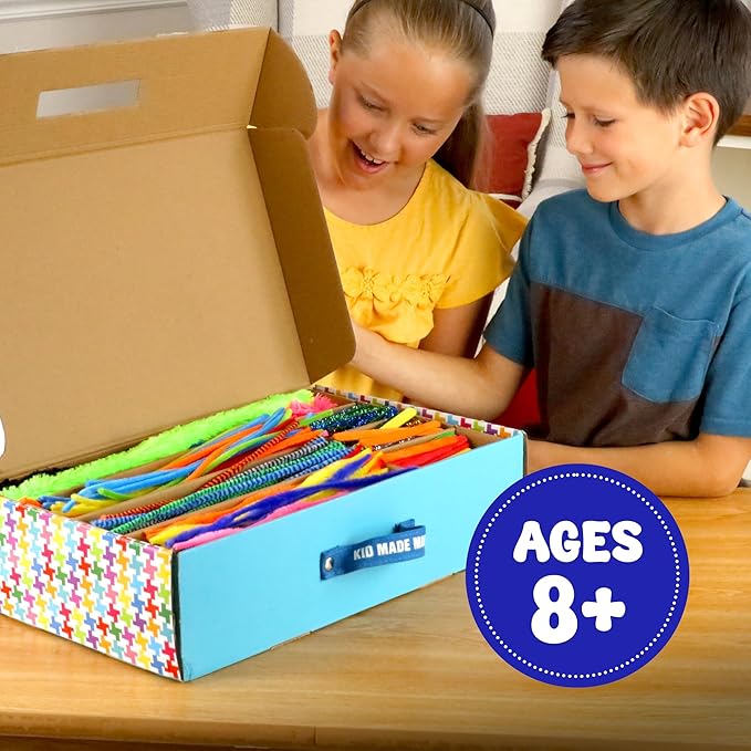 kid made modern arts and craft kit – a diy 3.8 pounds of hobby craft supplies & materials box for creative art projects for kids age 4 5 6 7 8 9 10 11 & 12 year old girls & boys