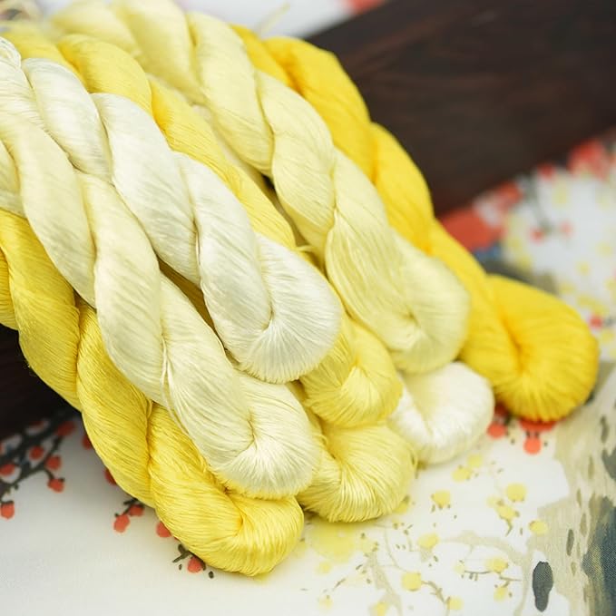 Natural 100% Silk Thread, Handmade Embroidery Thread Silk Floss 8 Colors 110m Each (75)