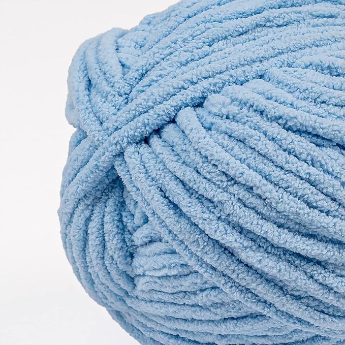 Crafted By Catherine Blanket Solid Yarn - 4 Pack (213 Yards Each Skein), Light Blue, Gauge 6 Super Bulky