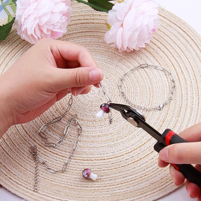 20Pcs Chain Charm Necklace Bracelet Making Kit, Adjustable Paperclip Bracelet necklace chains for charm jewelry making Alloy Link Chains with Lobster Clasps for Women DIY Jewelry Making (Gold)
