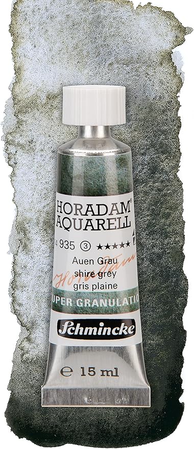 Schmincke - HORADAM® AQUARELL, Super- Granulation Set Shire, 5 x 15 ml tubes, 74 867 097, wooden box, very strong granulating colors, finest, supergranulating watercolors