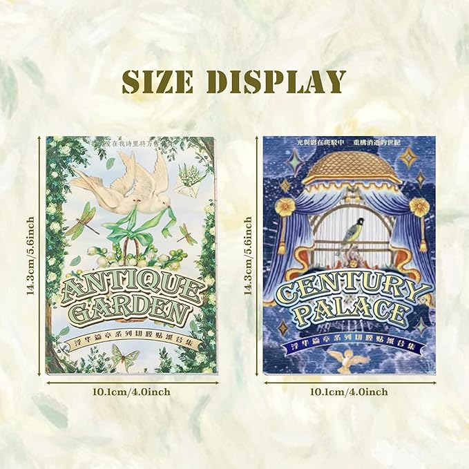 Vintage Sticker Books - 60 Sheets European Aesthetic Die-Cut Stickers with Matte & Tactile Finishes for Junk Journaling, Scrapbooking & Planner Decoration