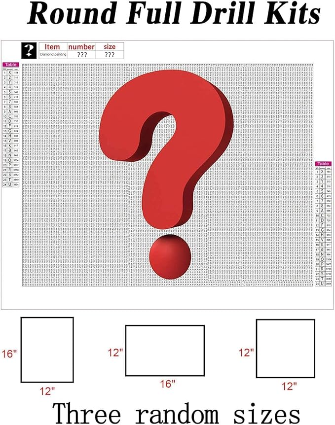 WUDWL Mystery Designs Diamond Painting Kits for Adults - DIY 5D Diamond Art Kits Full Drill Diamond Dots Paintings with Diamonds Gem Art and Crafts Home Decor