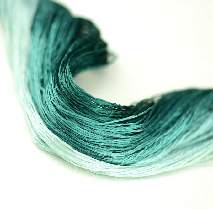Natural 100% Silk Thread, Handmade Embroidery Thread Silk Floss 7 Colors 110m Each (50)