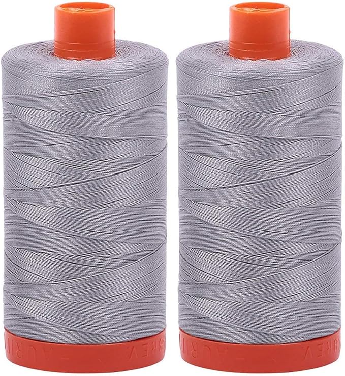 2-Pack - Aurifil 50WT - Mist (2606) Solid - Mako Cotton Thread - 1422 Yards Each …