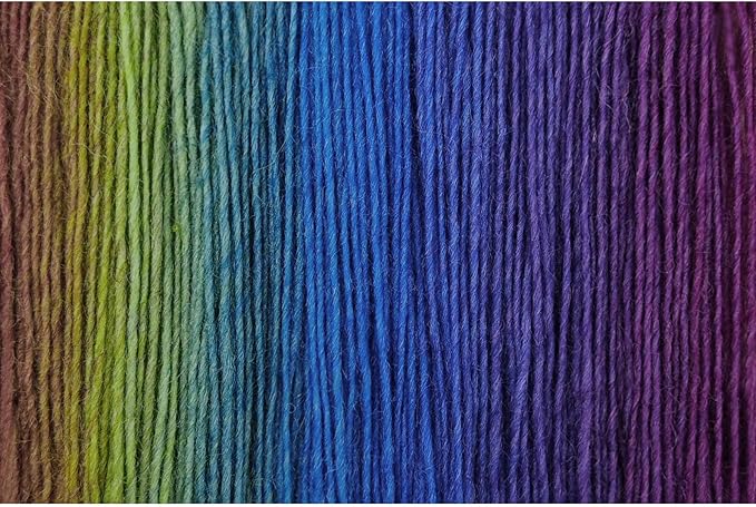 NICEEC 2 Skeins Rainbow Soft Yarn 100% Wool Gradient Multi Color Yarn for Crocheting Knit Total Length 180m×2(196yds×2,50g×2)-9#