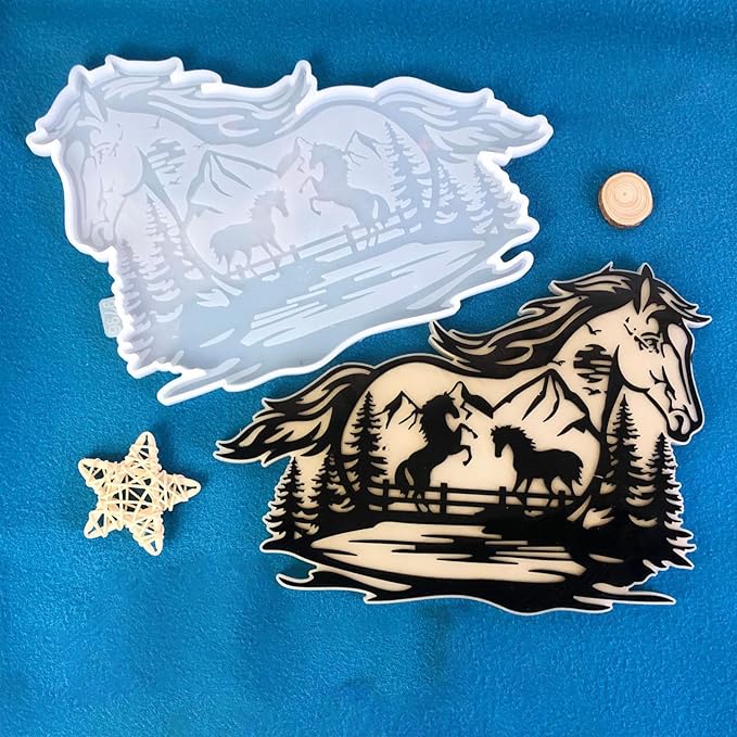 Large Horse Resin Mold, Wall Hanging Silicone Mold, Animal Silicone Mold for Epoxy Resin Casting, DIY Wall Hanging Art Craft, Home Decor