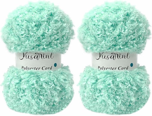 (32 Colors Available) Yusarinl 2 Skeins Teddy Bear Yarn,Fuzzy Yarn for Crochet Polyester Plush Fur for Crafts Fluffy Fuzzy for Knitting(6.7 oz, 80 yds)-Baby Blue